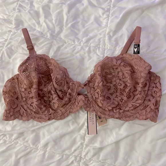 NWT Victoria's Secret Pink Lace Unlined Bra 34C - Picture 1 of 6